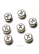 NEW! 1 Letter X Quality Silver Plated Round Alphabet Bead 7mm ~ Ideal For Occasion Name Bracelets, Card Making & Other Craft Activities